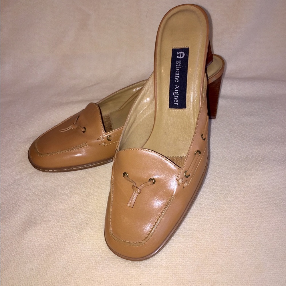 Etienne Aigner Tan Clogs